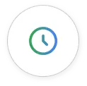 Time-Based Hourly AI Hiring Model Clock icon representing a flexible time-based hourly AI developer hiring model