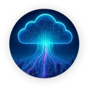 Specialized AI, Data and Cloud Expertise Icon representing specialized AI, data engineering, and cloud computing expertise