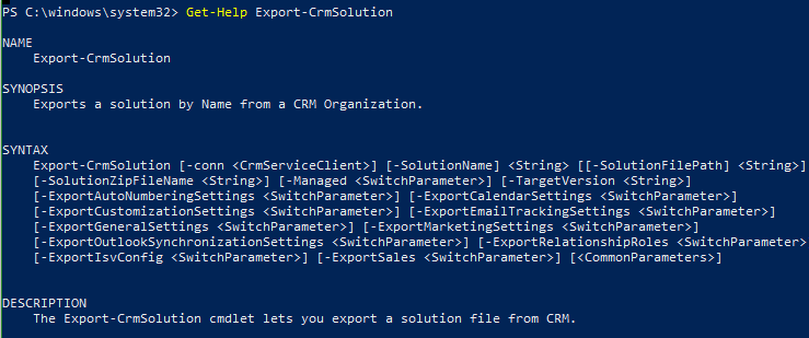 crmsolution command