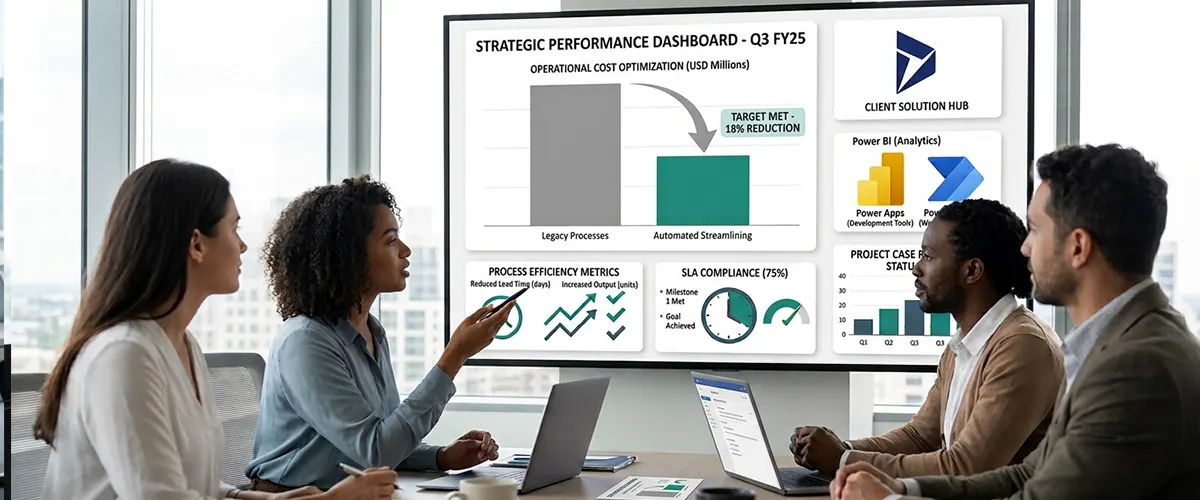27% Reduction in Monthly HR Hours Through Automation Dynamics 365 HR automation case study showing 27% reduction in monthly HR effort