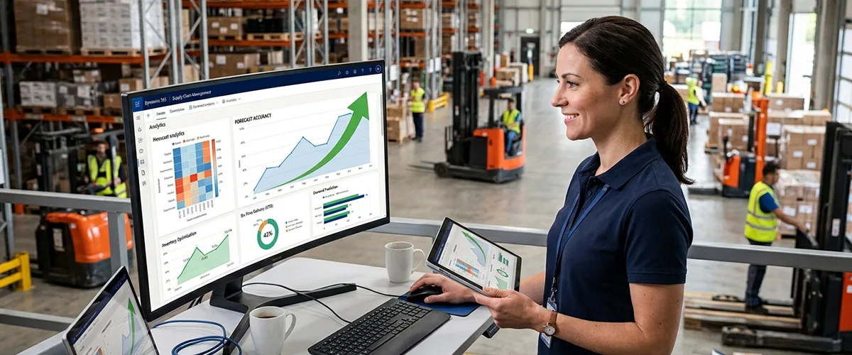 Dynamics 365 Supply Chain Management with AI-driven demand forecasting and production planning