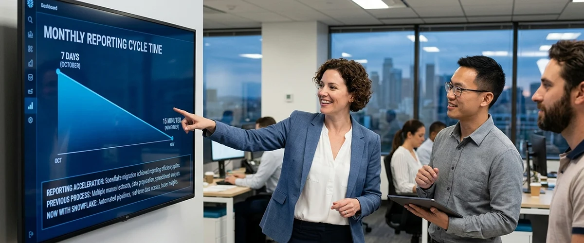 Snowflake migration helping a financial company reduce reporting time
