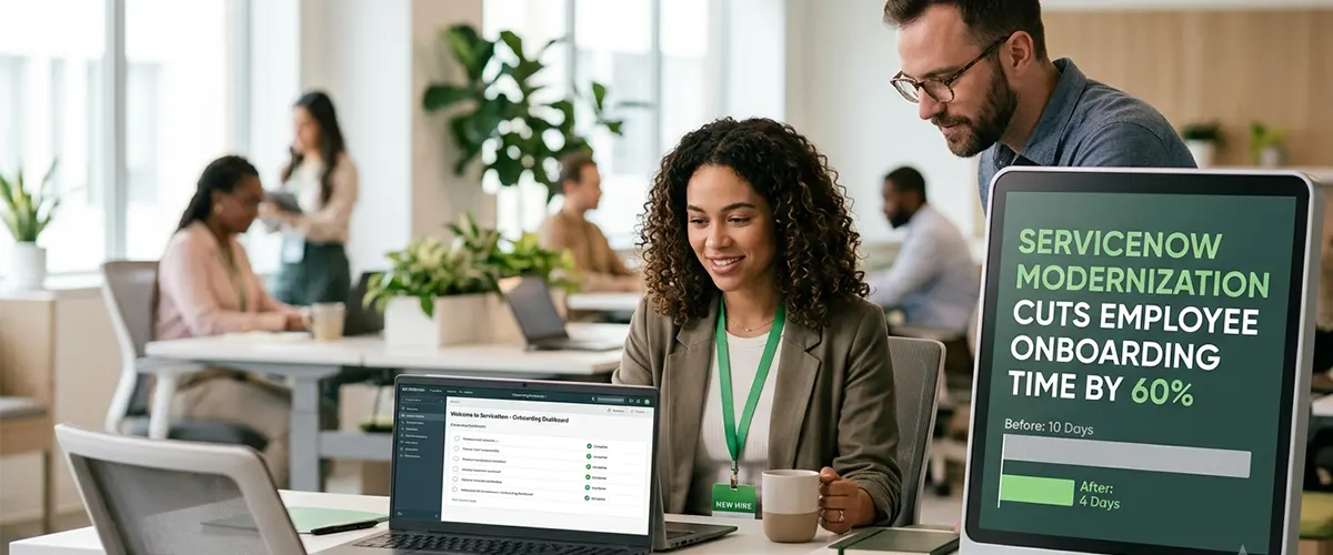 ServiceNow Modernization for Employee Onboarding ServiceNow modernization cuts employee onboarding time by 60%
