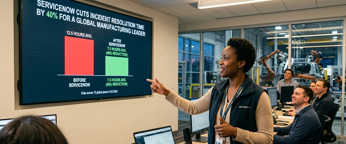 Aegis Softtech ServiceNow Manufacturing Case Study ServiceNow cuts incident resolution time by 40%