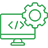 SaaS & Enterprise Software Generative AI Solutions SaaS and enterprise software icon representing AI copilots for coding, documentation, and automation