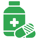 Medical icon representing drug discovery and pharmaceutical innovation using generative AI