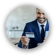 Financial services professional reviewing compliance and security data