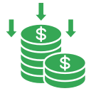 Green finance and database icon representing Snowflake compute cost optimization and FinOps visibility.