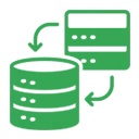 Green database migration icon representing slow or stalled Snowflake data migrations and modernization.