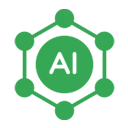 Green AI and data readiness icon representing Snowflake AI integration and data foundation services.
