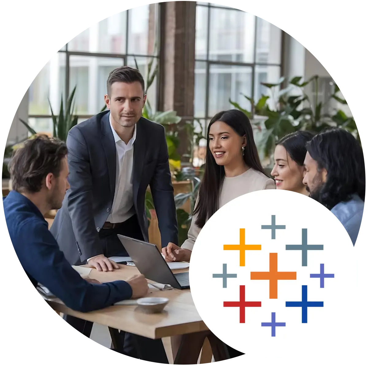 Business team collaborating with certified Tableau Consultants to build enterprise dashboards and analytics solutions