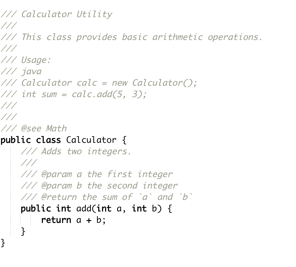 Markdown Documentation Comments