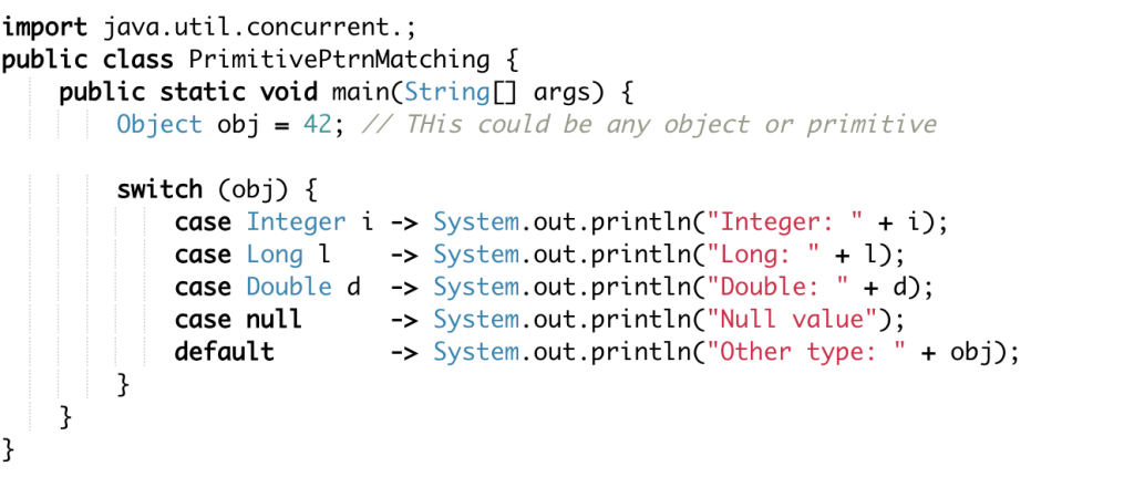 Primitive Types in Patterns
