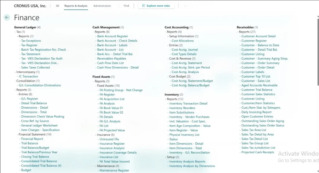 Cost tracking with general ledgers and fixed assets in BC Cost tracking with general ledgers and fixed assets in BC