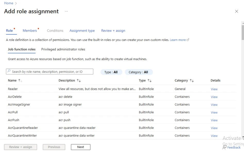 Add role assignment in Azure Synapse Analytics
