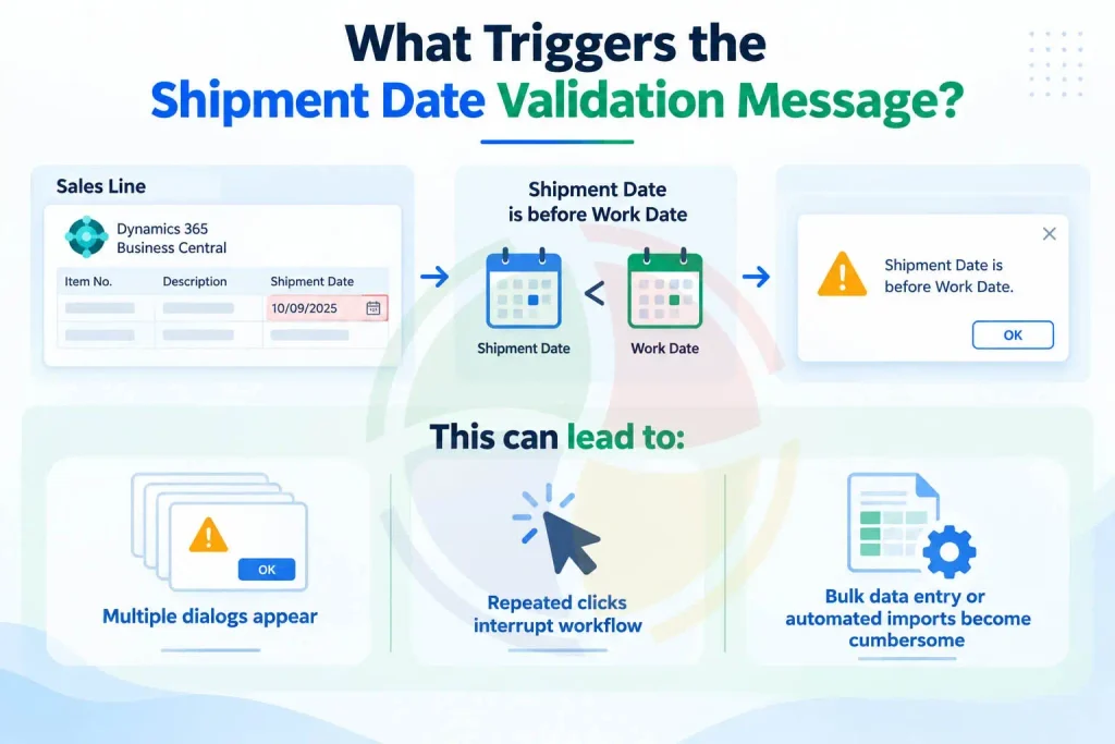 What Triggers the Shipment Date Validation Message? What Triggers the Shipment Date Validation Message?