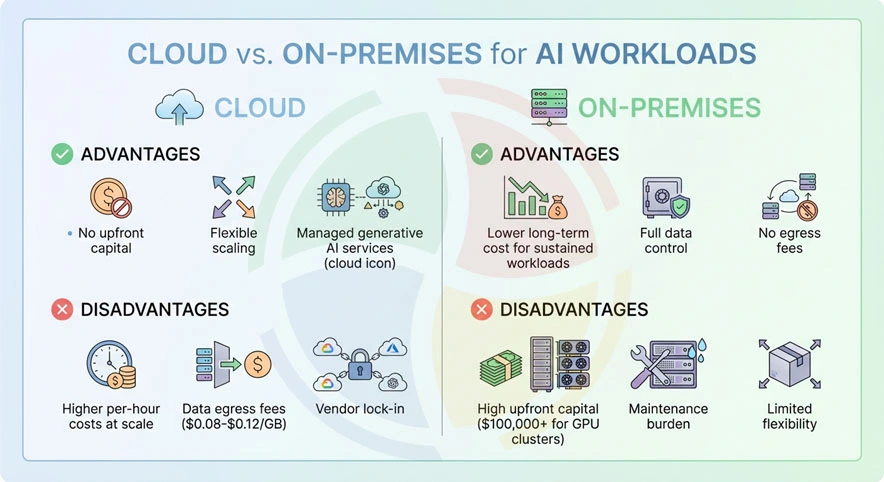 Cloud vs. on-premises AI software infrastructure