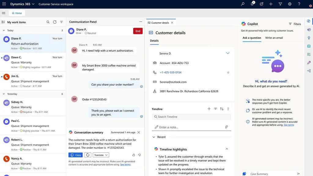 Customer service use cases in Dynamics CRM