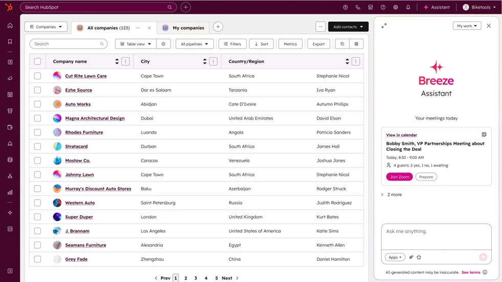 HubSpot AI-powered CRM and marketing automation platform