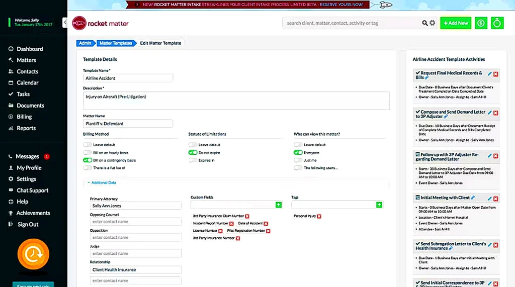 Rocket Matter CRM for law firms