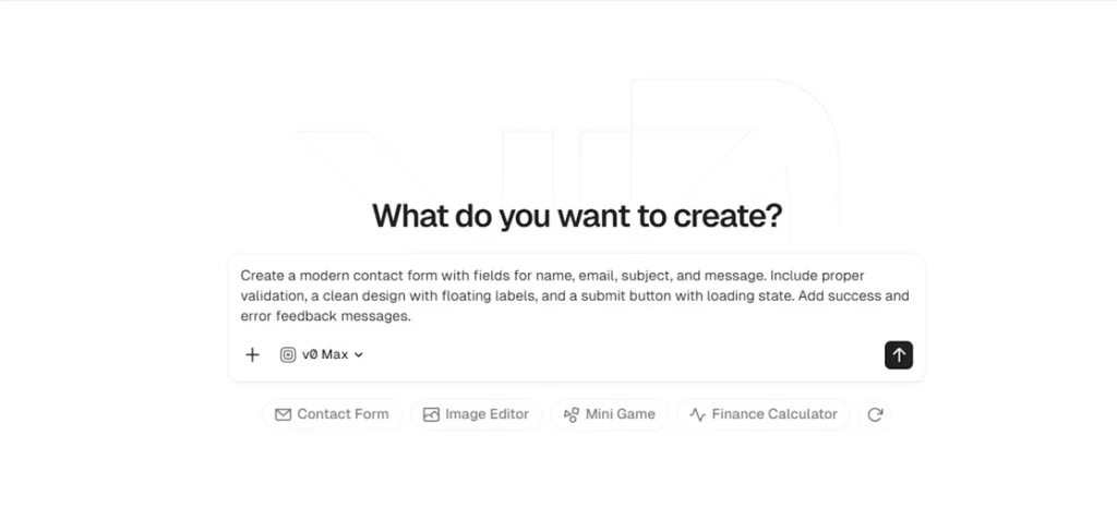 Vercel v0 AI testing tool for React apps