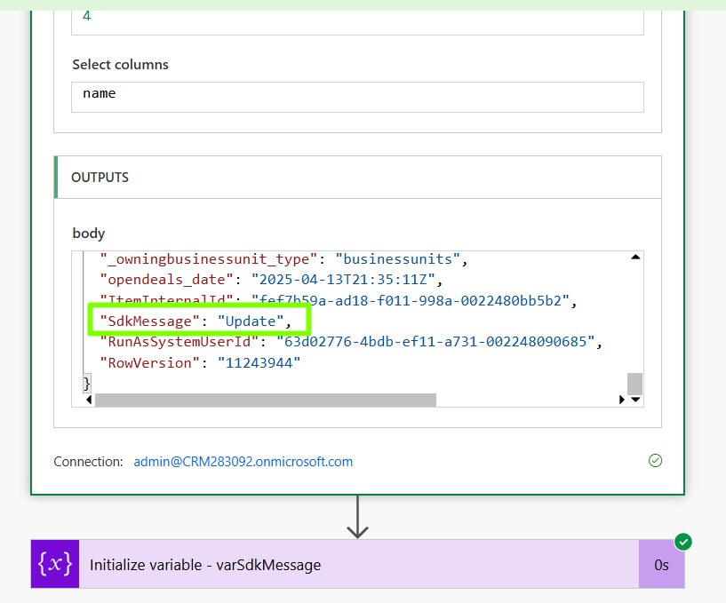 Create/Update/Delete Dynamics CRM Operation in a Power-Automate Flow Dynamically 1 UPDATE operation2