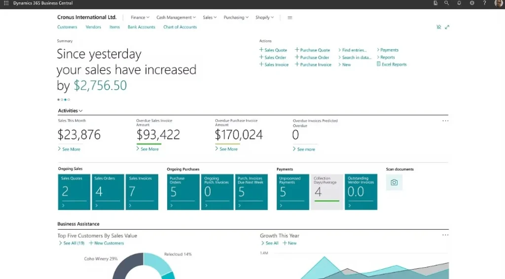 Instant sales insights with AI in Business Central for SMBs