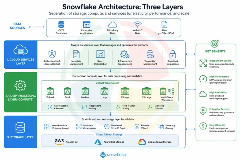 Snowflake Architecture: Layers, Diagrams and Features (2026)