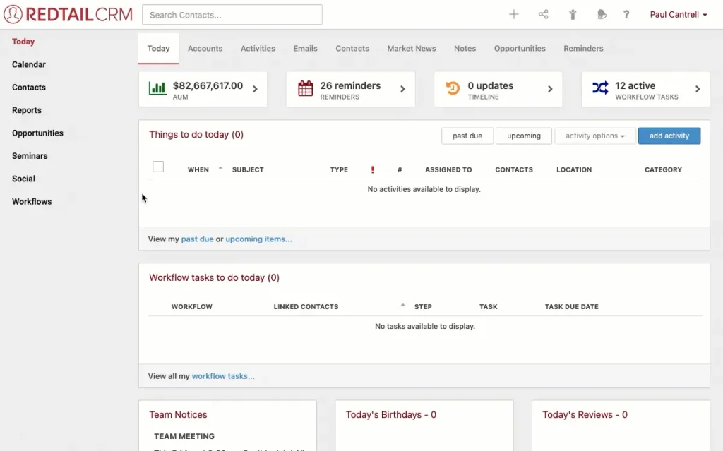 Redtail CRM: Software with workflow automation capabilities Redtail CRM: Software with workflow automation capabilities