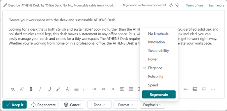 Copilot in Dynamics 365 Business Central for marketing text writing Copilot in Dynamics 365 Business Central for marketing text writing