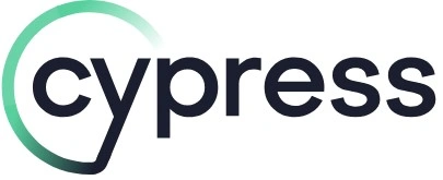 Cypress logo with a gradient half circle Cypress logo with a gradient half circle