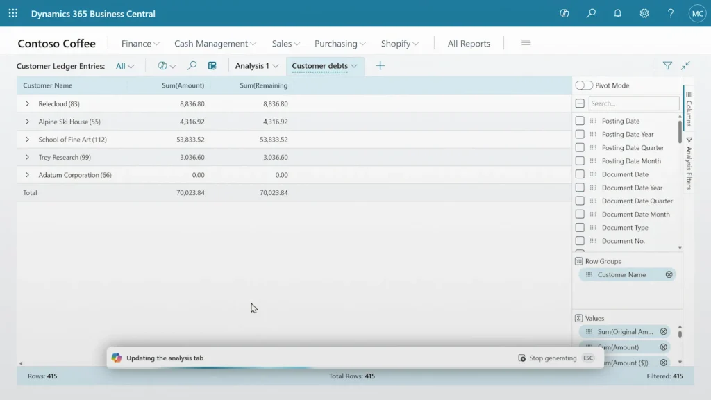 Microsoft Dynamics 365 Business Central user interface Microsoft Dynamics 365 Business Central user interface