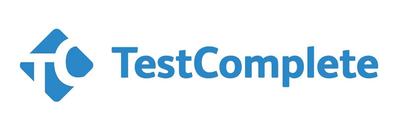 TestComplete logo with blue text and TC logo, on the left. TestComplete logo with blue text and TC logo, on the left.