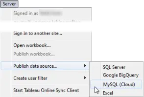 Publish data sources in Tableau
