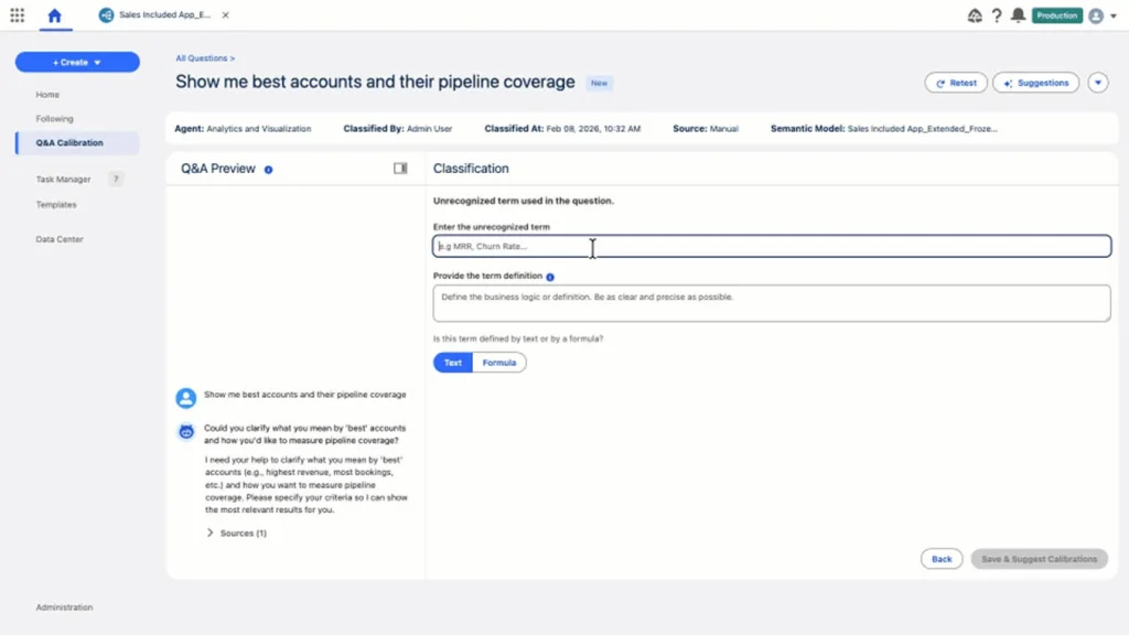 QA Calibration for AI accuracy in Tableau Server
