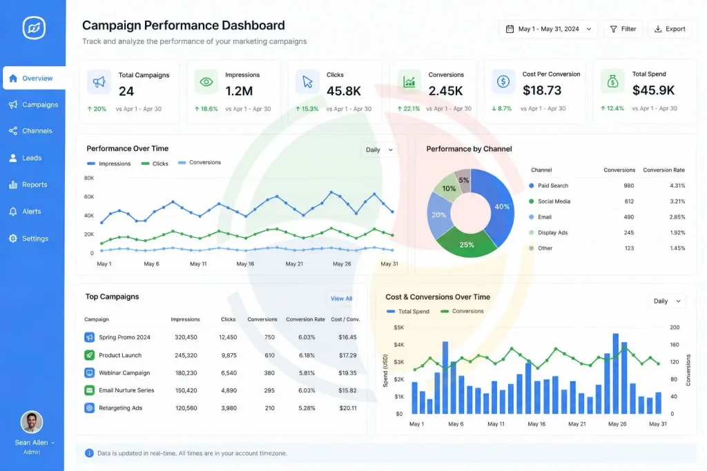 Campaign performance dashboard Campaign performance dashboard
